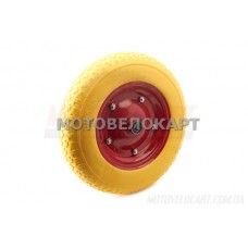 Колесо 3,50 -8 TL (бескамерное, под ось d-16мм ) (желтое) MRHD, шт Колесо 3,50 -8 TL (бескамерное, под ось d-16мм ) (желтое) MRHD, шт