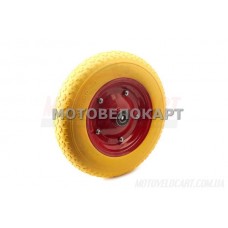 Колесо 3,50 -8 TL (бескамерное, под ось d-20мм ) (желтое) MRHD, шт Колесо 3,50 -8 TL (бескамерное, под ось d-20мм ) (желтое) MRHD, шт